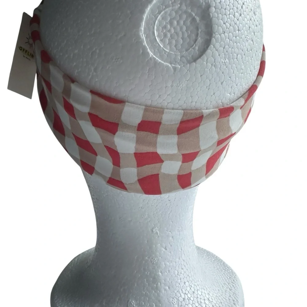 Aerie‎ Offline Women’s Red Gingham Checked Top Knot Headband NWT